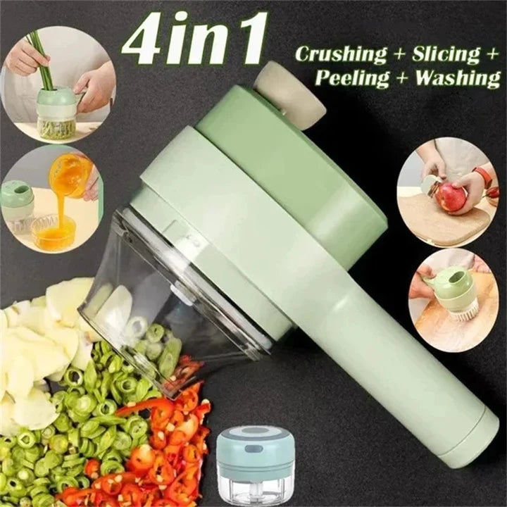 NEW 4 IN 1 ELECTRIC VEGETABLE CUTTER/CHOPPER SET