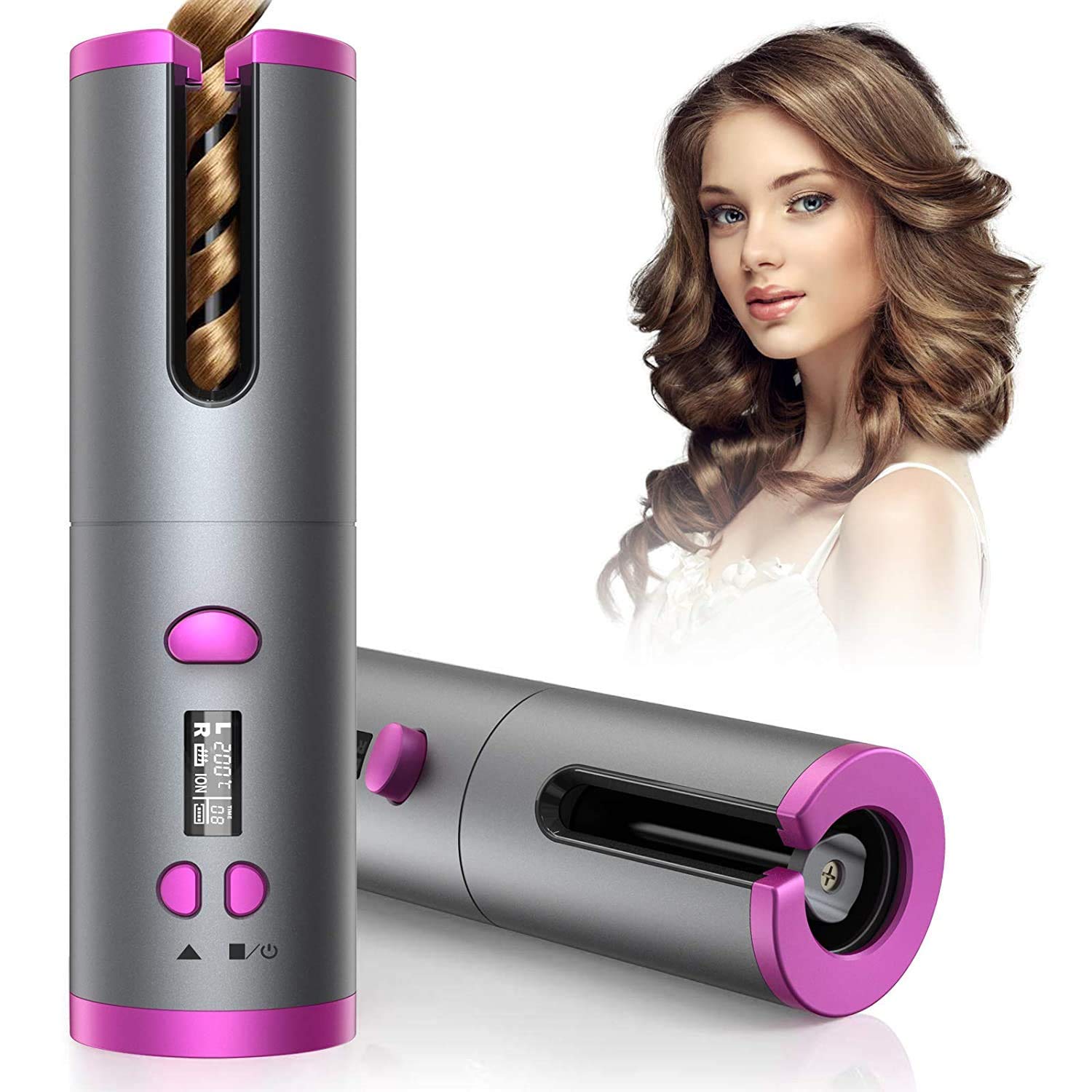 GlamLock™ Cordless Automatic Hair Curler – FACTORY VIBES