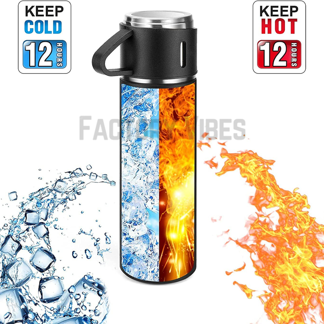 PORTABLE FLASK (Hot & Cold Both) With 3 Cups